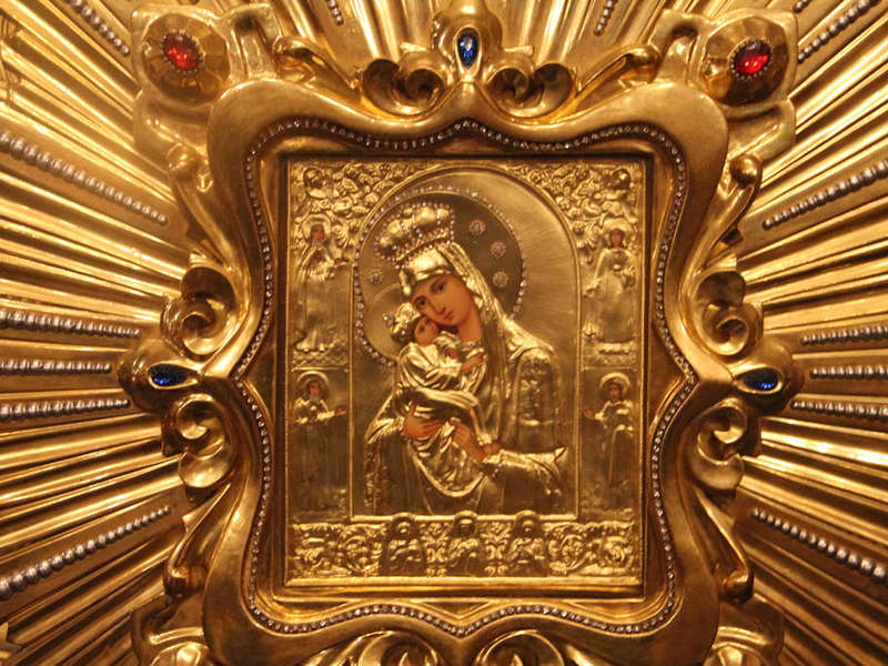 Икона Почаевской Богородицы Храм живоначальной Троицы