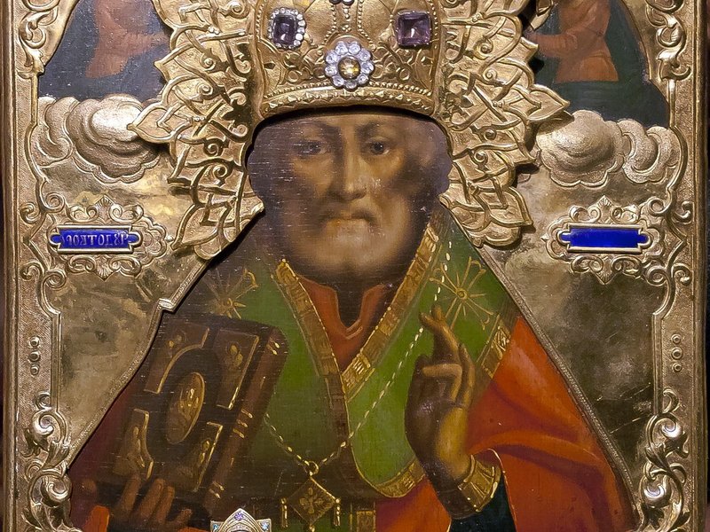 Писаная икона-Святой Николай Чудотворец 