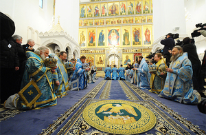 Богослужение в Зачатьевском женском монастыре